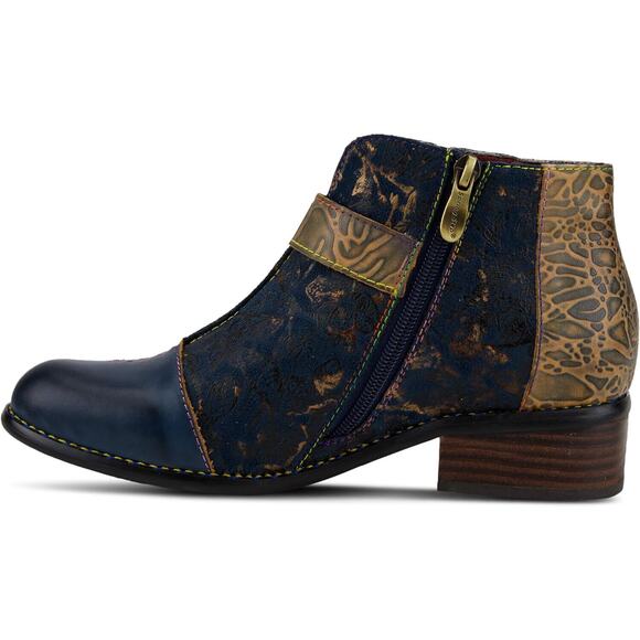 L'Artiste by Spring Step Womens Georgiana Leather Ankle Boot -- Blue Multi NEW - Picture 3 of 8